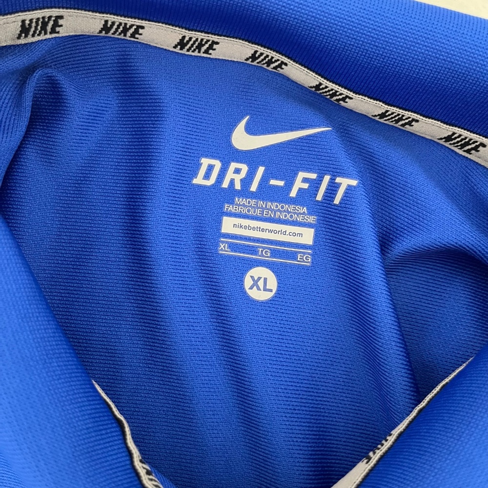 Nike Dri-Fit Mens Sz XL Polo Shirt Blue White NCAA Kentucky Wildcats Basketball - Picture 3 of 7